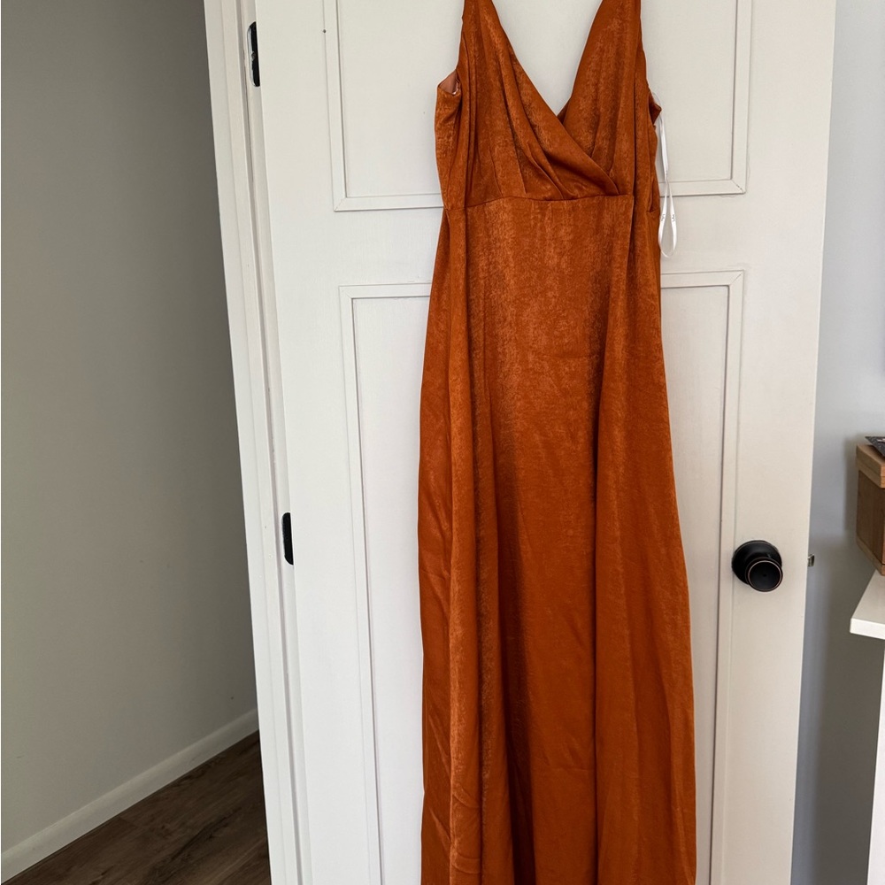 Lulu's Copper Orange Maxi Dress
